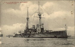 HMS Agamemnon, Battleship, Tonnage 16,500 Postcard