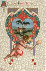 A Loving Thought Cupid Postcard Postcard