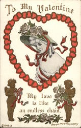 To My Valentine - My Love is like an Endless Chain Postcard