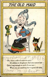 The Old Maid Comic, Funny Postcard Postcard