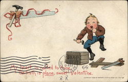 My Heart is Nailed to Thine, The Truth is Plane, Sweet Valentine Children Postcard Postcard