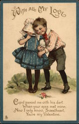 With All My Love on Valentine's Day Postcard