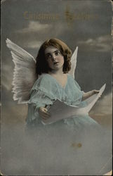 Christmas Greetings with Angel Postcard