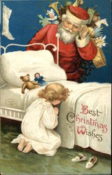 Best Christmas Wishes with Santa & Child Postcard