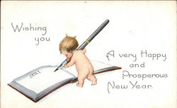 Wishing You a very Happy & Prosperous New Year Children Postcard Postcard