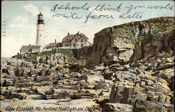 Portland Head Light and Cliffs Cape Elizabeth Maine