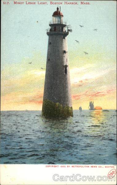 Minot Ledge Light, Boston Harbor, Mass Massachusetts
