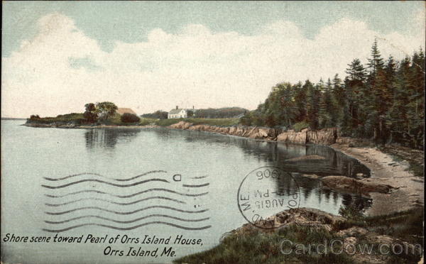 Shore scene toward Pearl of Orrs Island House Maine