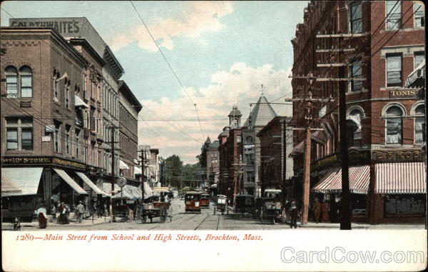 Main Street from School and High Streets Brockton Massachusetts