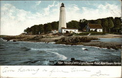 Lighthouse Point, New Haven Harbor Connecticut Postcard Postcard