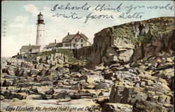 Portland Head Light and Cliffs Cape Elizabeth, ME Postcard Postcard