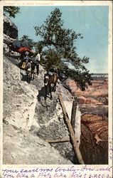 Starting Down Grand View Trail - Grand Canyon Grand Canyon National Park Postcard Postcard