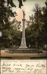 Confederate Monument, Travis Park Postcard