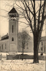 M.E. Church Wilton, ME Postcard Postcard