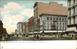 Washington Street Looking West from Meridian Street Postcard