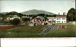 Part of Fitzwilliam Looking North, and Monadnock & Gap Mts., D.H. Reid's Residence Postcard