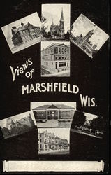 Greetings from Marshfield Multi View Postcard