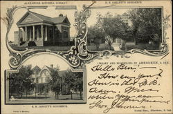 Library and Residences Aberdeen, SD Postcard Postcard