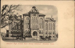 Houston High School - Rusk Avenue Entrance Postcard