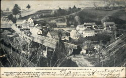 Hanover Bridge and Railroad Station New Hampshire Postcard Postcard