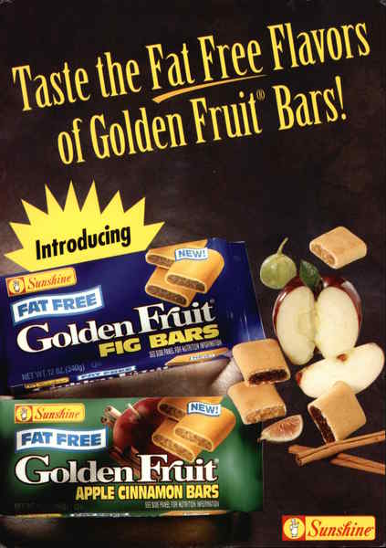 Taste the fat free flavors of Golden Fruit Bars Modern (1970's to Present)