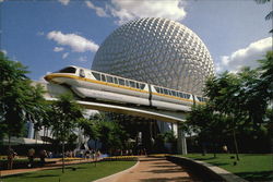 Monorail and Spaceship Earth - Futureworld Postcard