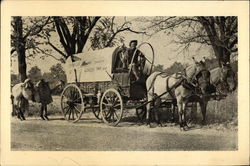 Pioneer Jim and Faithful with Wolf Postcard