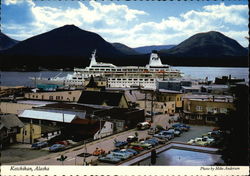 Cruise Ship in Dock Postcard