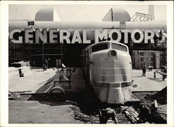 General Motors Pavilion - Modern Diesel Train Postcard