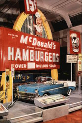 1956 Chevrolet Bel Air, McDonald's Sign Cars Postcard Postcard