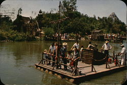 Raft to Tom Sawyer Island - Frontierland Postcard