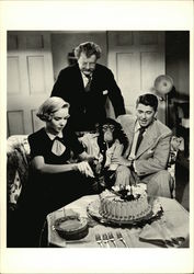 Ronald Reagan, Dianne Lynn, Walter Slezak and Bonzo Postcard