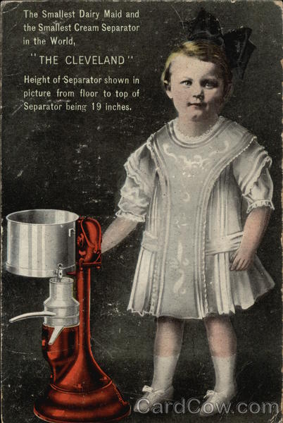 The Smallest Dairy Maid and the Smallest Cream Separator in the World