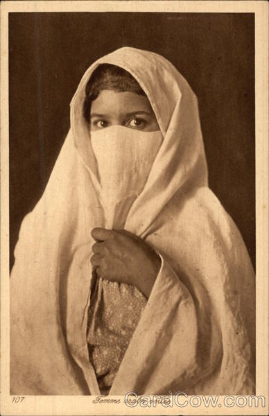 Arabic Woman wearing Veiled Head-covering