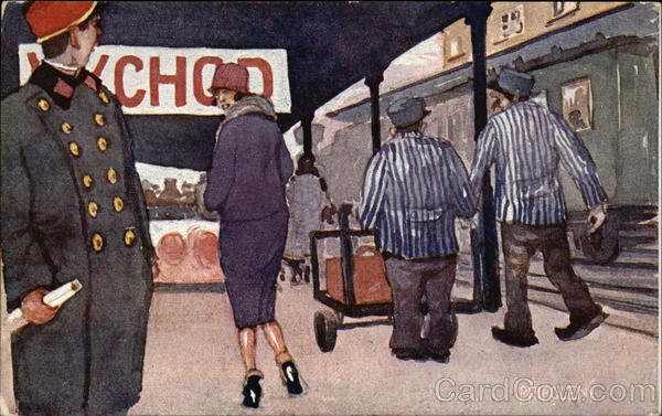 Pripoleni - Woman and Man at Train Station E. Schrabal