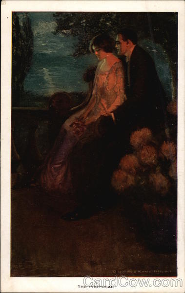 The Proposal - Couple in Moonlight Alfred James Dewey