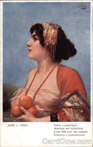 Young Woman with the Oranges Josef Zenisek Women