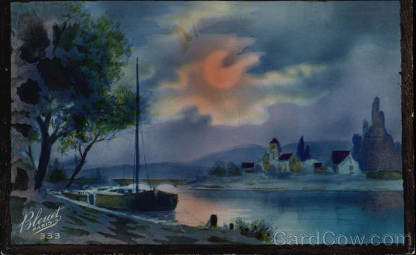 Moonlight on the Water in Paris Cyanotypes