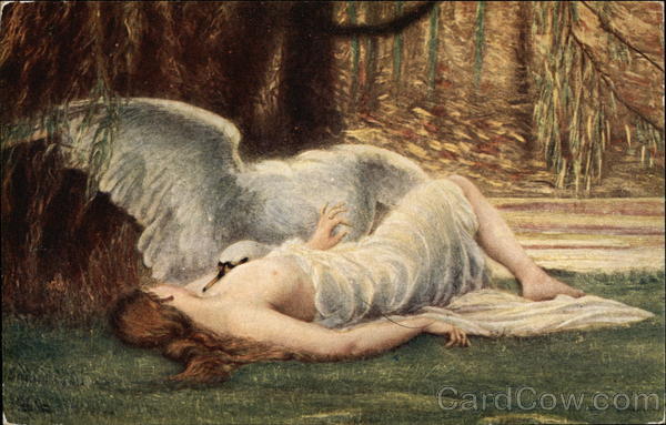 Leda - Semi-Nude Woman Reclining with a White Swan