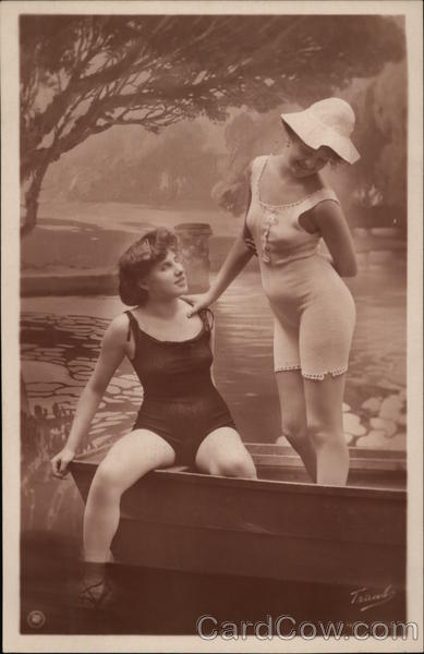 Two Women in Swimsuit Attire Swimsuits & Pinup