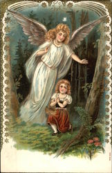Guardian Angel Looking Out for Little Girl Lost in the Woods Guardian Angel Looking Out for Little Girl Lost in the Woods