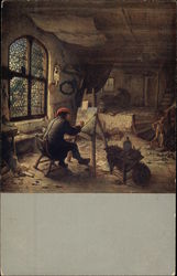 "The Artist in His Workshop" Postcard