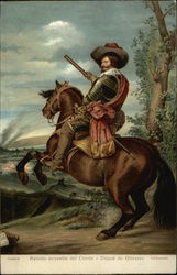 Portrait of the Duke of Olivares on a Horse Postcard