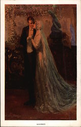 "Wedded" - Couple in Wedding Attire Marriage & Wedding Postcard Postcard