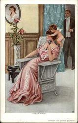 "Guess Who?" - Couple & Cherub Postcard