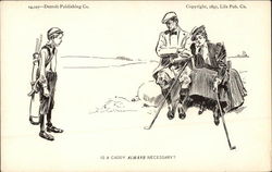 Is a Caddy Always Necessary? Golf Postcard 