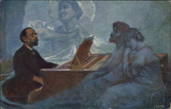 Smetana Composing "La Fiancée Vendue" Postcard