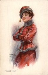 "Polish Blood" - Woman in Red Postcard