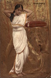 "Hindu Beauty" - Girl in Native Garments Postcard