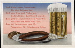 German Beer & Sausage Postcard